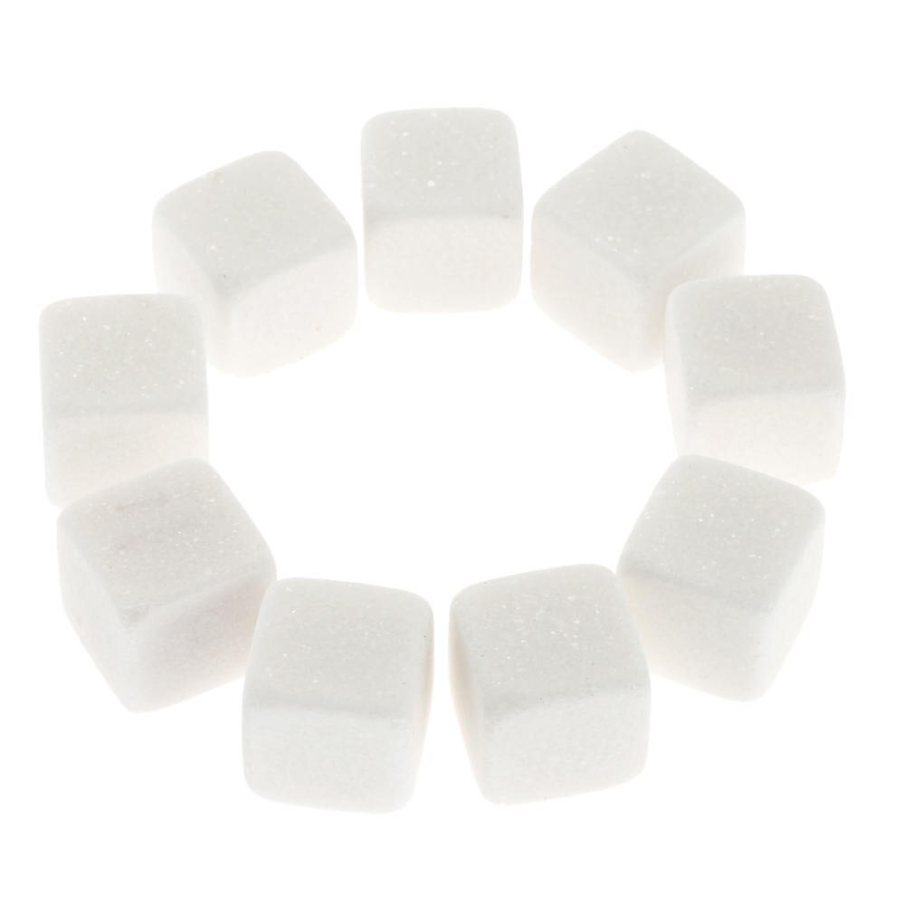 6/9Pcs Set Whisky Ice Stones Wijn Drinks Cooler Cubes Herbruikbare Graniet Whisky Stenen Met Pouch: 9pcs White
