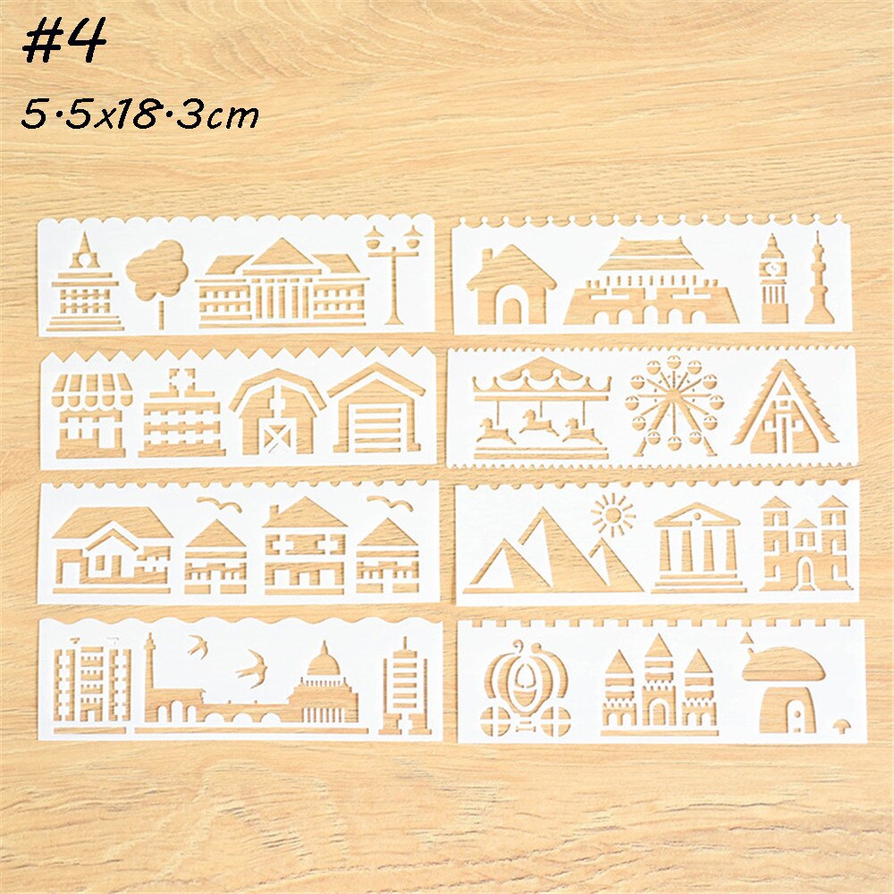 8pc 5,5x18,3 cm Wörter knapp Thema Schichtung Schablonen Wände Malerei Scrapbooking Stempel Album Dekor Präge Papier Karte vorlage