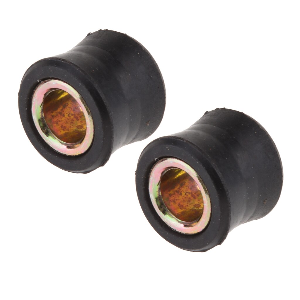 2x Black Motorcycle Shock Absorber Bushing Made Of Rubber And Metal, Replacement For The Old Or Defective Bush, Φ10mm