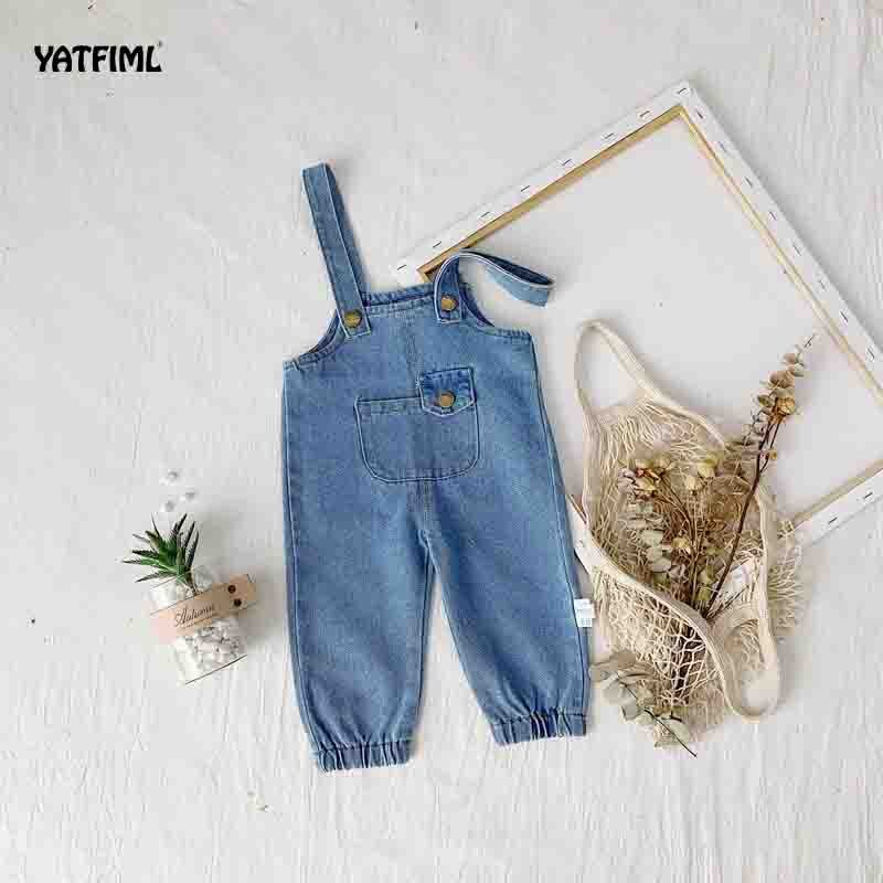 YATFIML Peuter Jongens En Meisjes Jeans Jumpsuit Herfst Kids Kleding Kinderen Denim Overalls Baby Broek Rompertjes: style1 / 3T