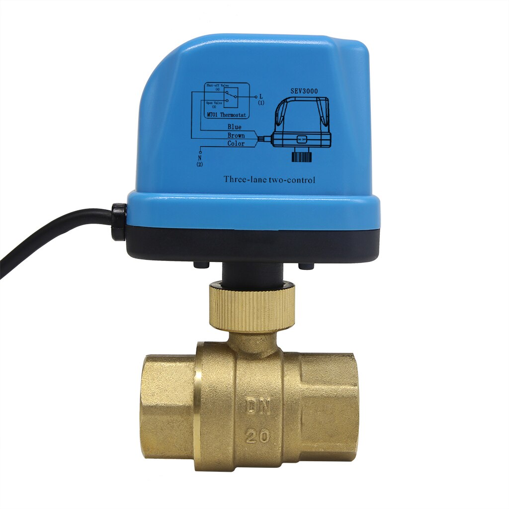Electrical Ball Valve Brass G3/4" DN20 3/4 Inch 2 Way 220V Control Motorized Ball Valves Actuator
