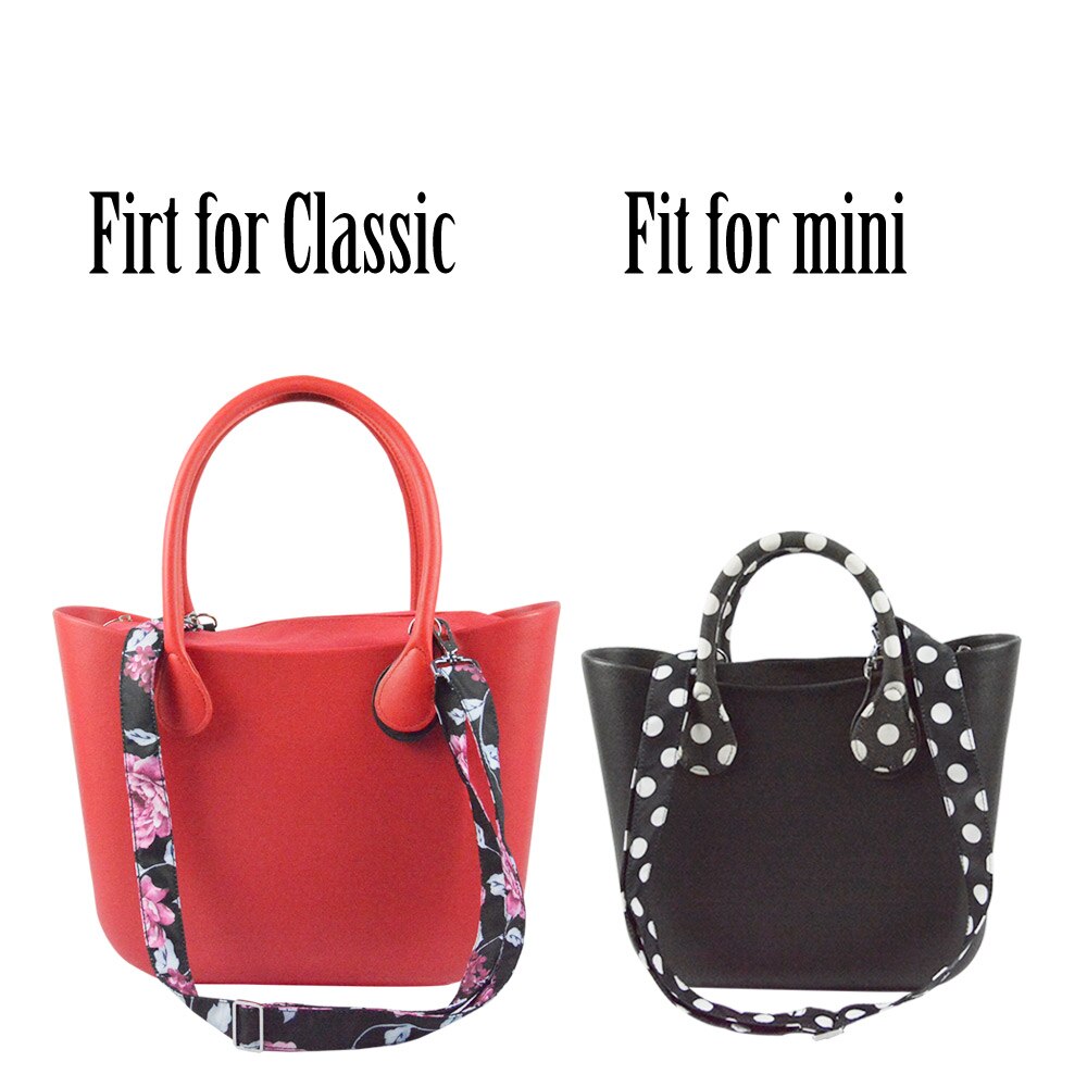 Tanqu 1 stycke mjukt blommigt handtag med justerbart längd med spänne för klassiska mini obag handtag för o väska för handväska dam & #39 ;s väskor