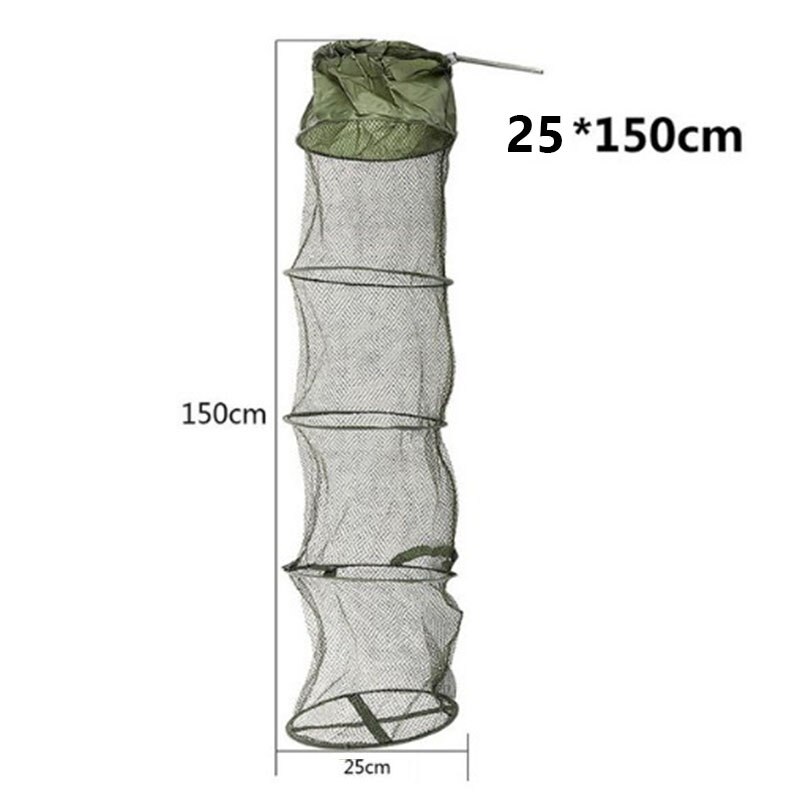 5 Layers Folding Fishing Net Minnow Fish Care Creel Tackle Mesh Cage Trap Net Corrosion Resistant Small Fish Mesh Net