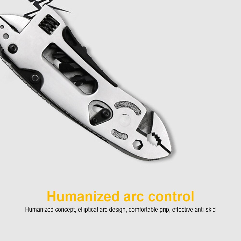 Multi-function Universal Tool Folding Plier Adjustable Wrench Wire stripper Cutter Bottle Openers Mini Outdoor Emergency Tool