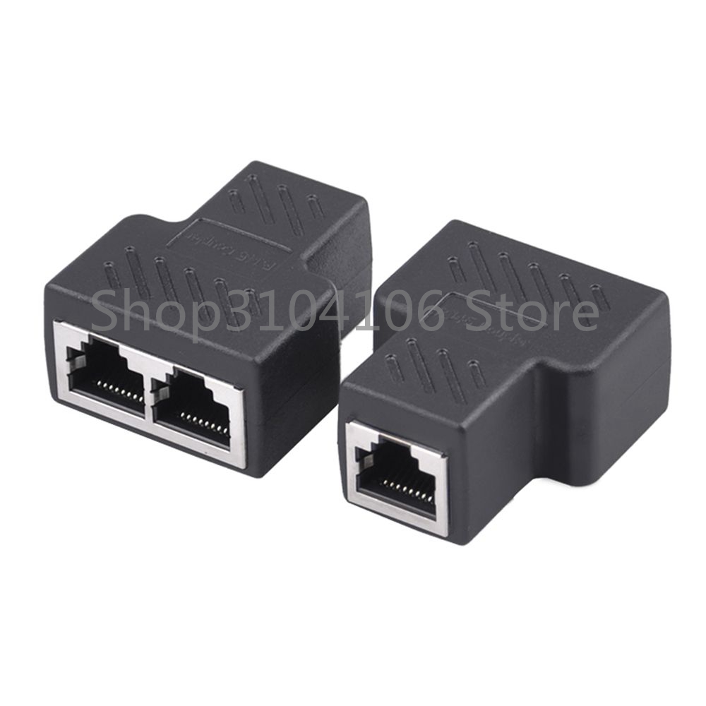 Cat6 RJ45 8P8C Plug To Dual RJ45 Splitter Network Ethernet Patch Cord Adapter With Shield