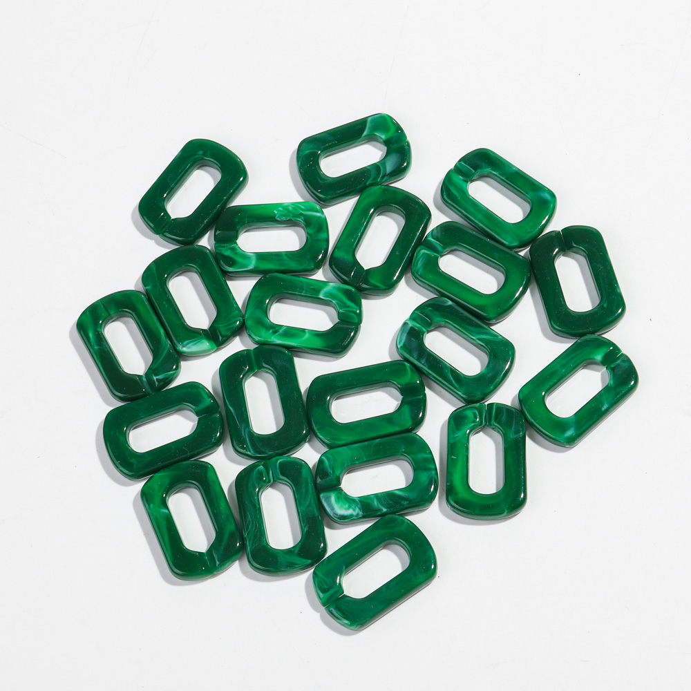 20 piezas 20x30mm cuentas de cadena de eslabones de anillo cuadrado acrílico de colores mezclados para pulsera fabricación de collares accesorios de joyería DIY al por mayor: Gris