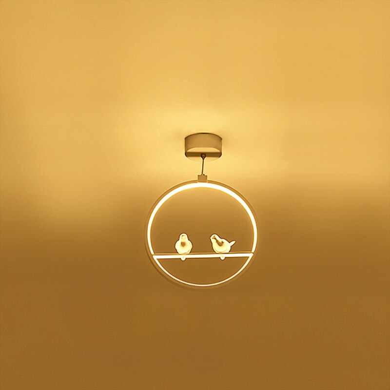 White/Black Pendant Lights Indoor Balcony Loft Home Hanging Lighting Modern Kitchen Parlor Art Birds LED Pendant Lamps