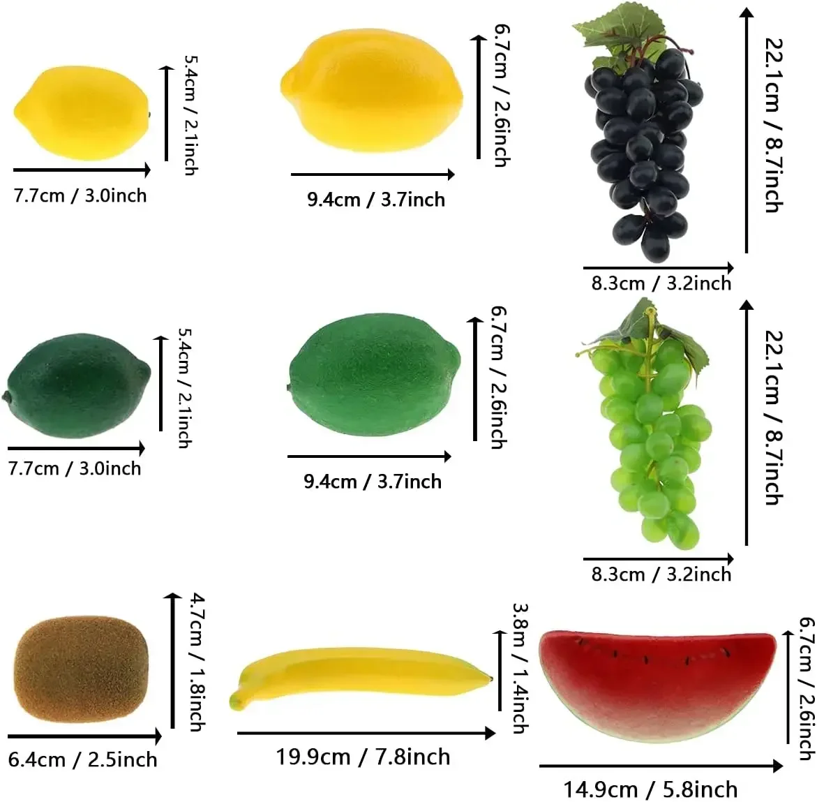 Conjunto de frutas artificiales, decoración del hogar, piña, uva, fresas, aceite de pera, naranja, limón, cera, manzana, plátano, melocotón, combinación
