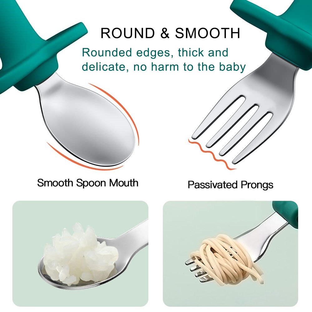 Silicone Baby Zuignap Plaat Slabbetjes Voeden Set Servies Bestek Kinderen Rvs Lepel En Vork Doseren Gerechten Din