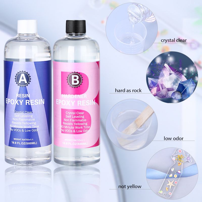 Kit de resina epoxi transparente 1:1, alto brillo y burbujas, suministros de resina artística gratis para recubrimiento y fundición artesanal, fabricación de joyas DIY