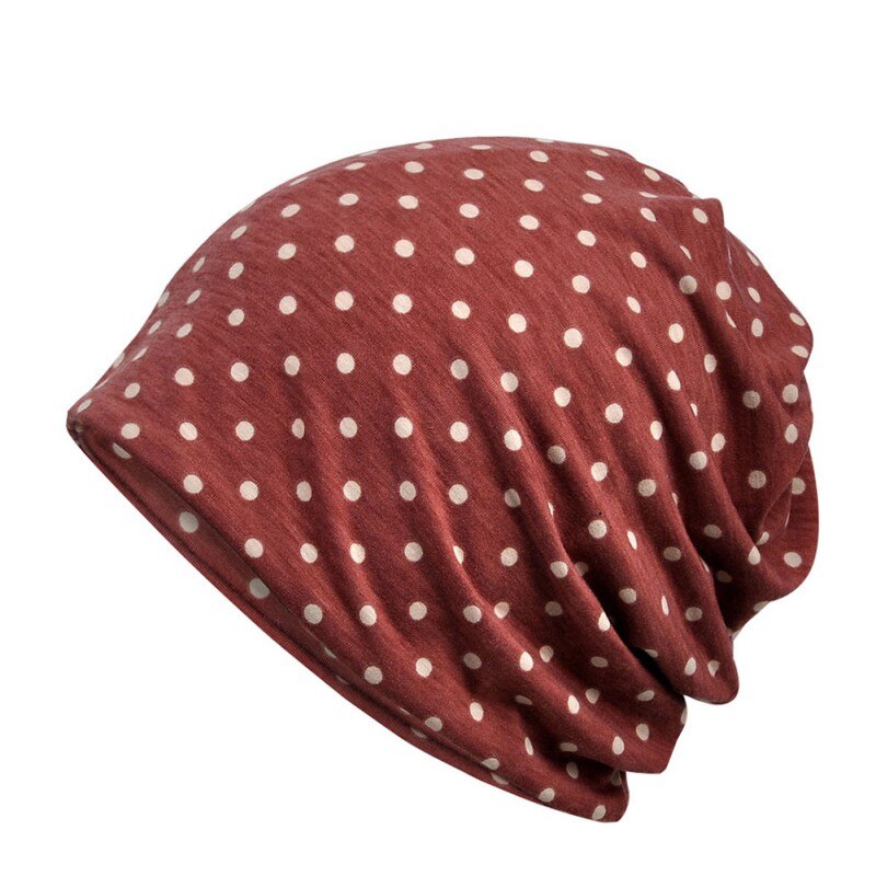 Neck Warm Sleep Yoga Headwear Hat Scarf Dot Print Casual Style Sun: Red