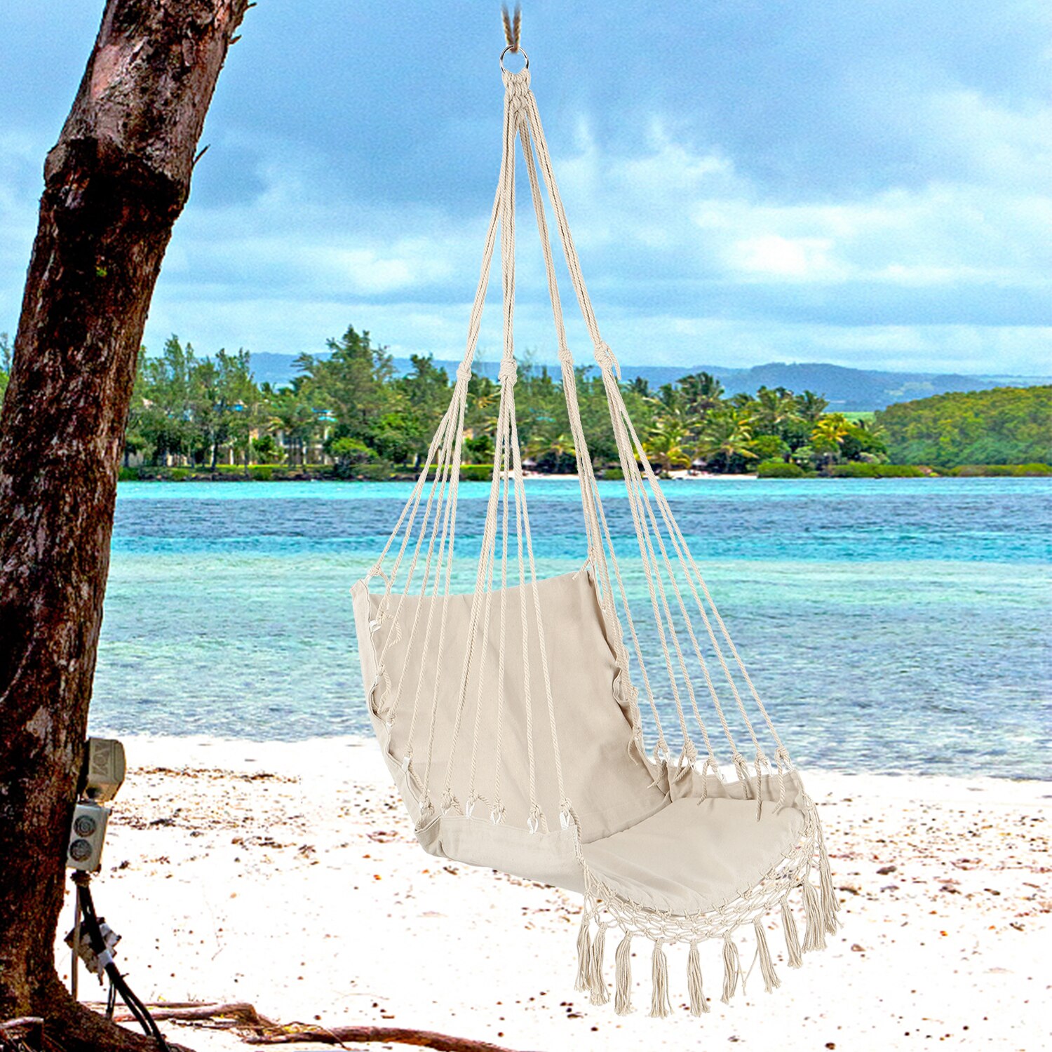 Hiking Camping Hammock Safety Hanging Hammock One Person Leisure Hamak Chair Swing Rope Outdoor Indoor Hanging Chair Garden