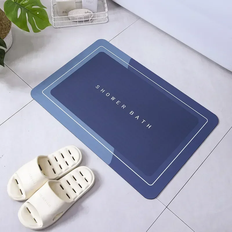 Saugfähige Badezimmer-Badematte, rutschfester Duschteppich, schnell trocknende Badematten, Küche, Eingang, Fußmatten, Heim-Fußmatte, Badewannen-Teppich: Blau