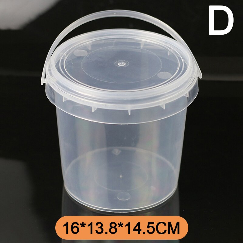 Transparent Plastic Bucket with Handle and Lid Good Sealing Storage Container Portable Laundry Condensation Bead Storage Box: D
