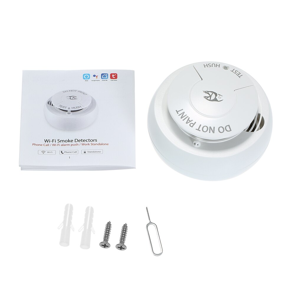 Sistema de alarma de incendios inteligente Detector de humo Sensor de humo Wifi Smart Life Tuya funciona con Alexa Google Home IFTTT Detector de incendios