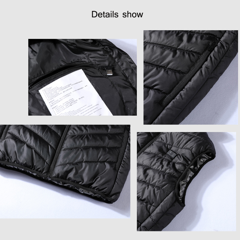 Usb Vest Four Zone Heated Vest Double Switch Men's Heating Waistcoat Warm Front And Back Washable Size Outdoor Heated Vest +size