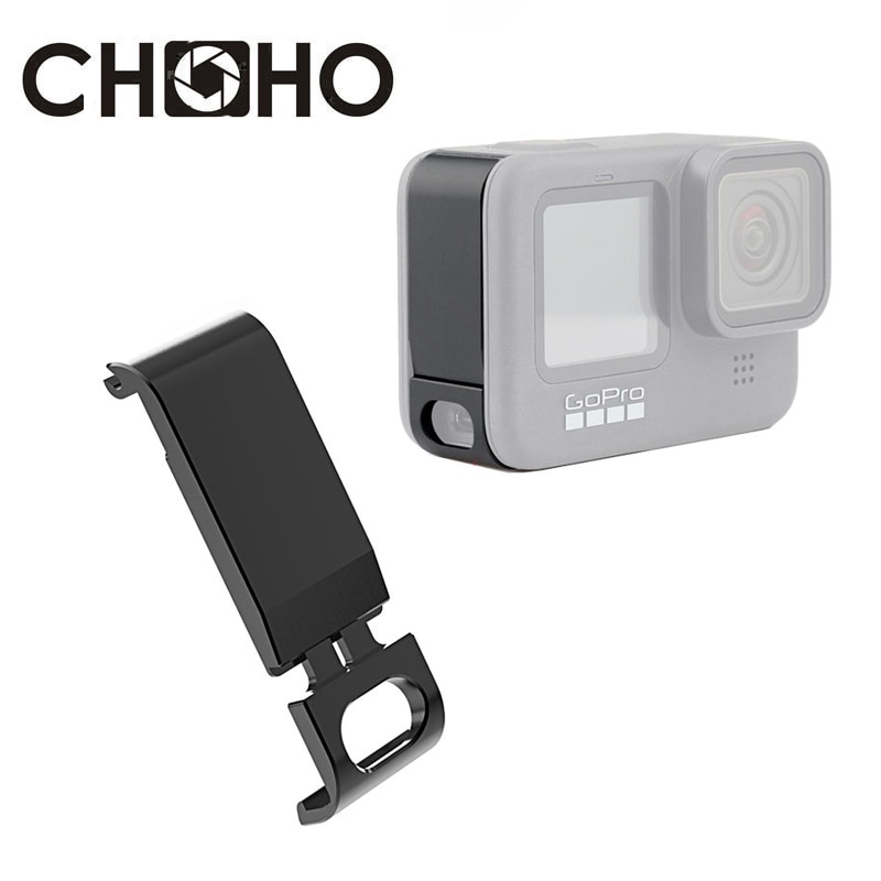 Voor Gopro 9 Oplaadbare Side Cover Aluminium Case Vervangende Batterij Deksel Deur Cover Voor Go Pro Hero9 Zwarte Accessoires