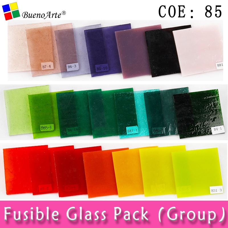 COE 85 Fusible Glass Pack Fusing Glass Transparent mixed colour Artisanal production melt handmade Melting Glass