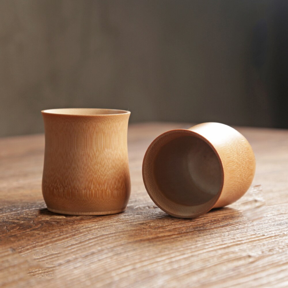2PCS Bamboo Water Cup Multi-purpose Bamboo Cup Eco-friendly Bamboo Cup Thick Plain Bamboo Tube Carbonized Bamboo Mug