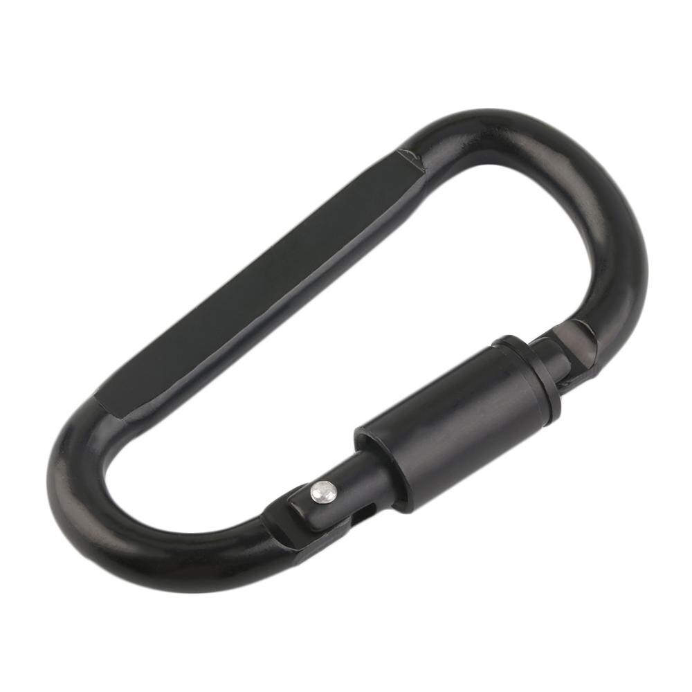 OUTAD 1 pc Black Camping Karabijnhaak Aluminium Karabijnhaak Wandelen D-Ring Sleutelhanger Clip Haak Gesp Sport: Default Title