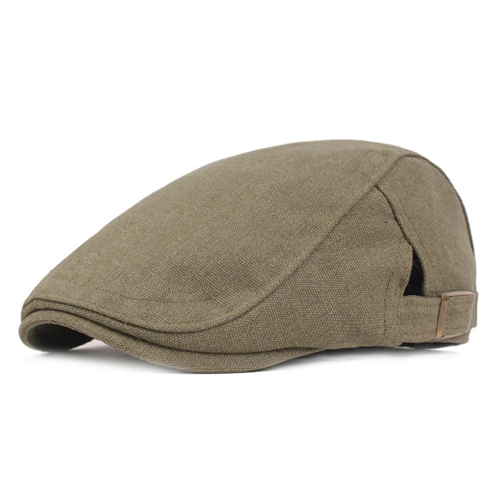 Mænd klassiske justerbare beret hatte ensfarvet udendørs newsboy kørsel golf kasketter hatcs 0396: Militærgrøn