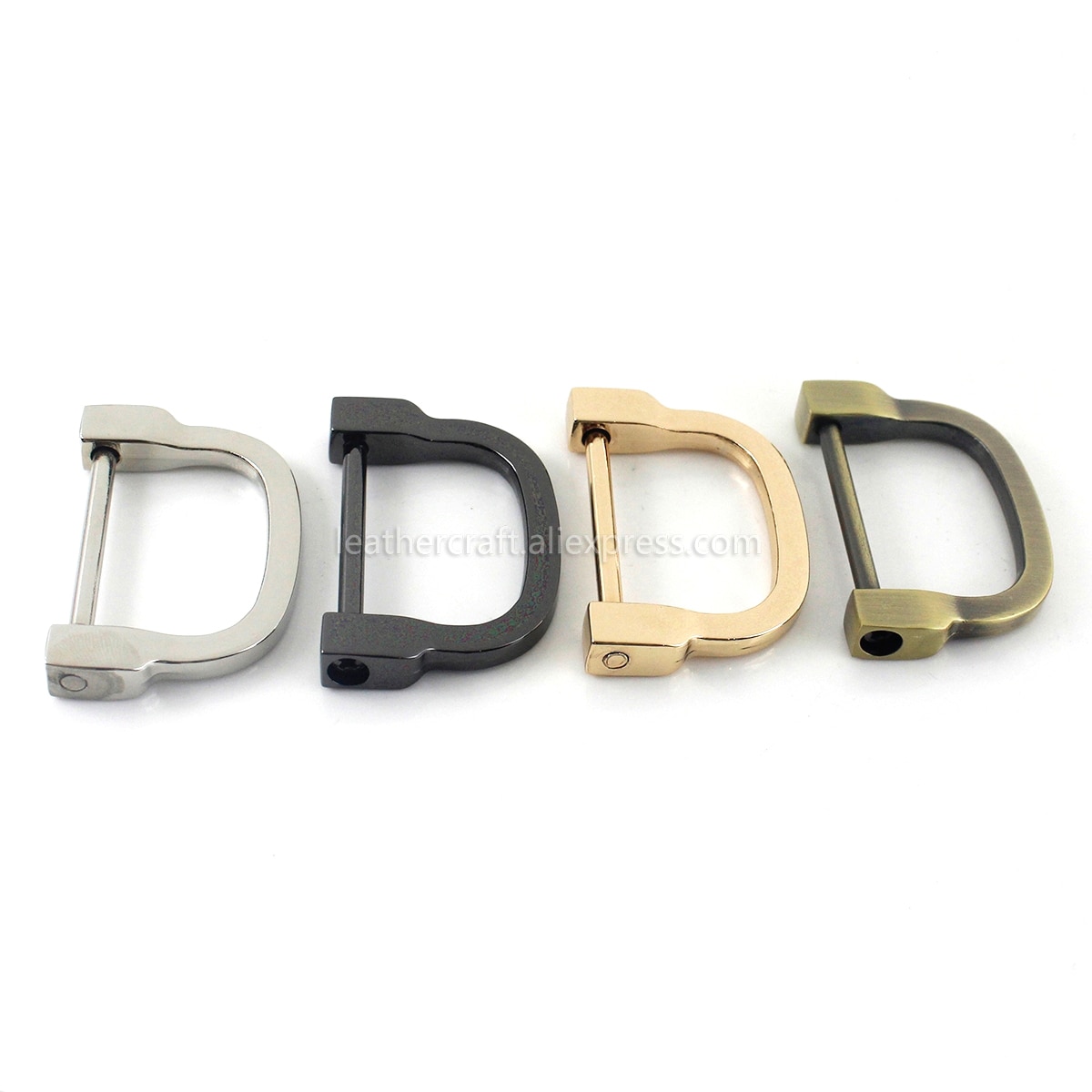 1 x metalen 2 maten d-ring sluiting gesp sleutelhanger ring haak schroef pin verbinding connector tas riem sluiting lederbewerking onderdelen