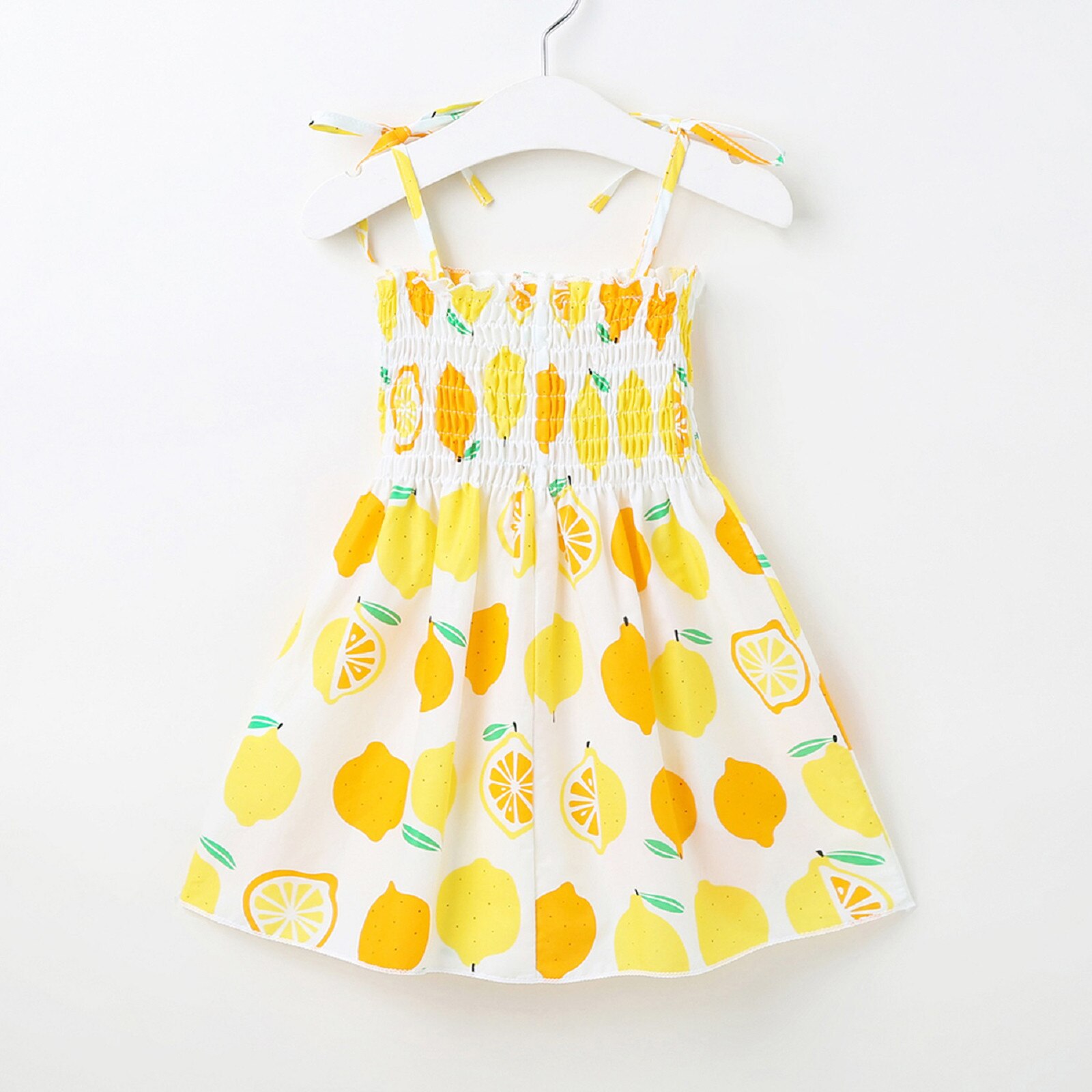 Toddler Baby Kids Girls Clothes Summer Dress Suspenders Lemon Print Summer Beach Dress Casual Clothes Children's Clothing