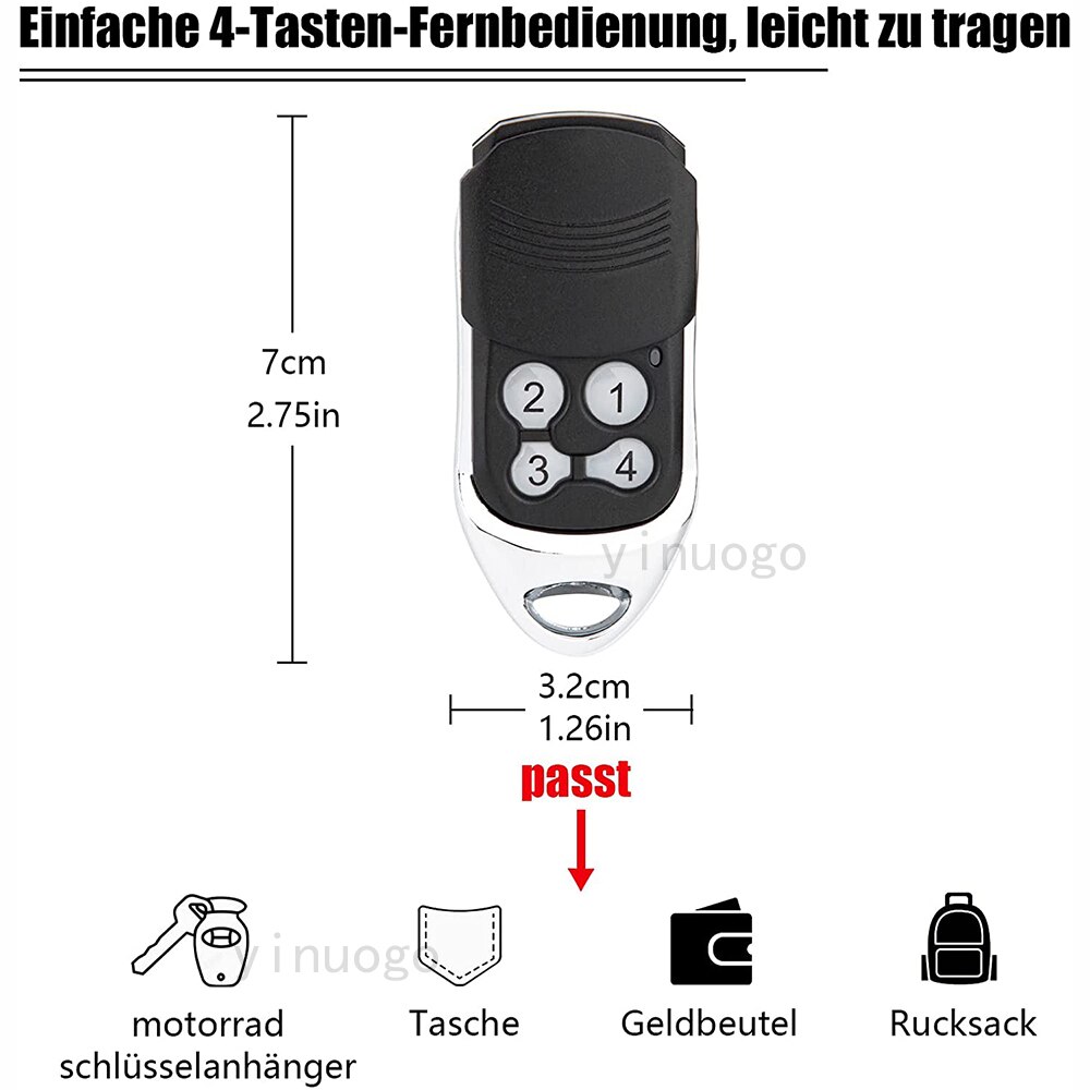 Liftmaster 4330E 4332E 4333E 4335E Garage Door Remote Control Transmitter Chamberlain Motorlift 4335EML 433.92MHz Gate Opener