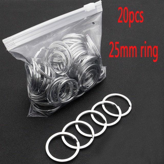50pcs Silver-plated Metal Blank Key Ring Key Ring Female Men Key Ring Ring DIY Key Chain Accessories Key Ring Split Ring: Silver 25mm Ring