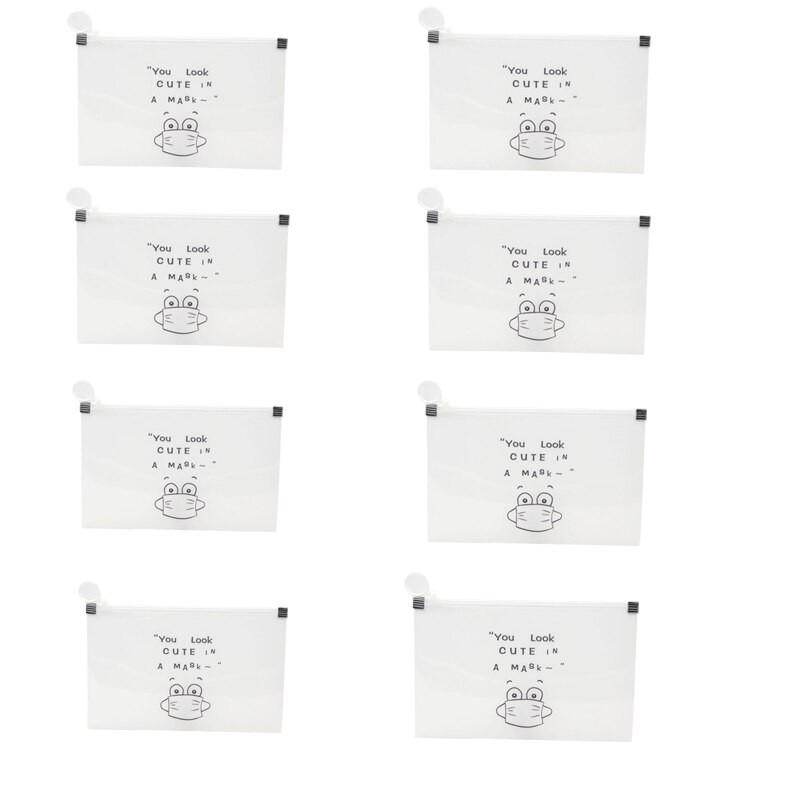Bolsa portátil para guardar mascarillas, caja de almacenamiento de máscaras faciales, a la , 8 unidades: 8 pc white