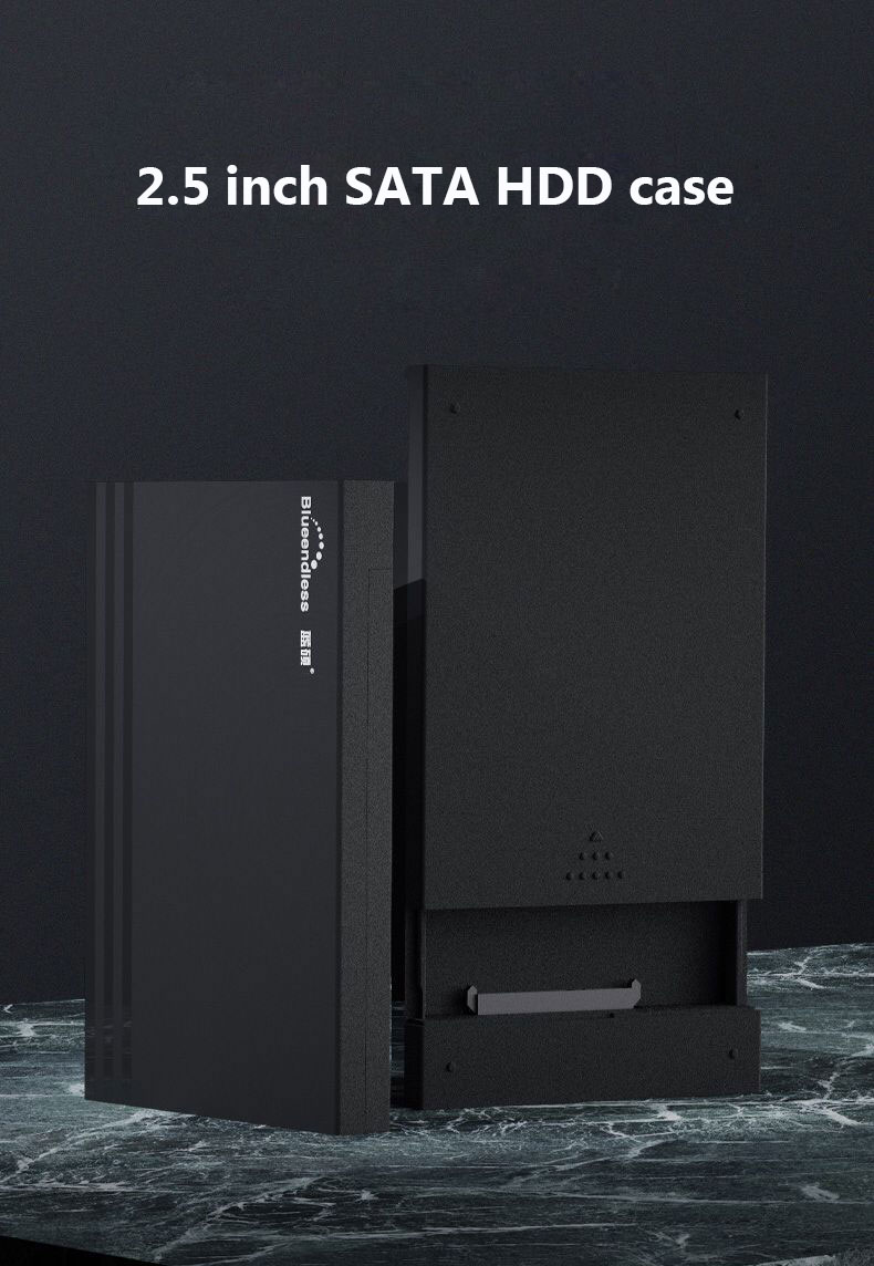 Blueendless hdd case 2.5 sata til usb 3.0 harddisk kabinet til ssd disk værktøj fri type  c 3.1 case ekstern harddisk