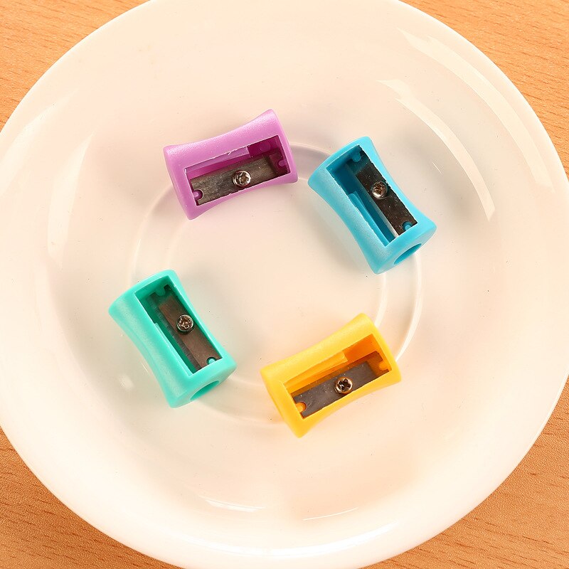 Single Holes cylinder Pencil Cutter 4 Pieces Pencil Sharpeners Easy To Use Office School Pen Pencil Sharpener