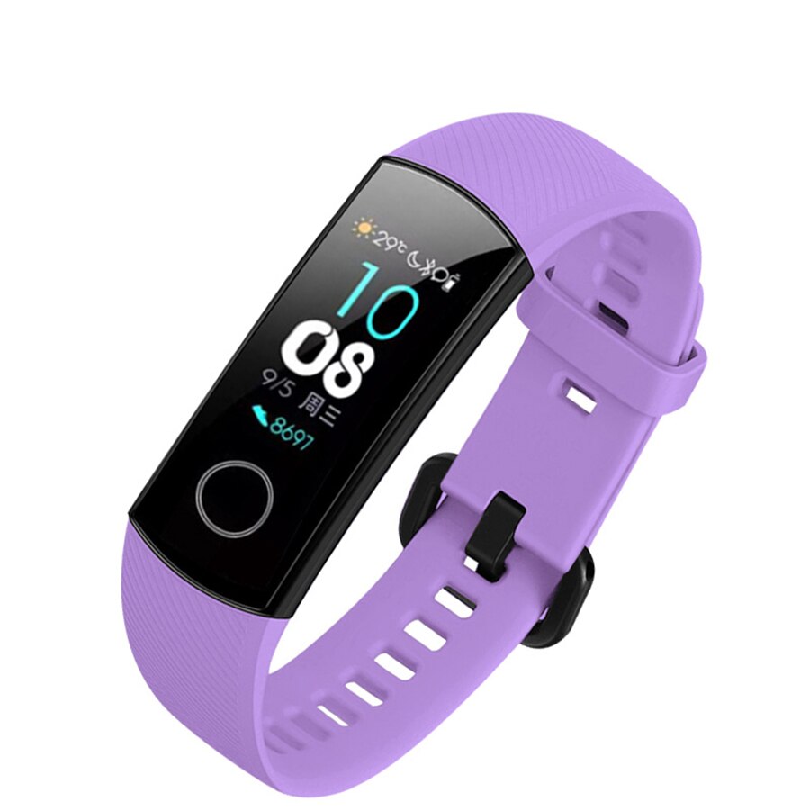 Pulseira de silicone para huawei honor band 4, cinta de relógio de silicone para huawei honor band 4 e 5 de filme de versão padronizado, acessório de pulseira esportiva acessório