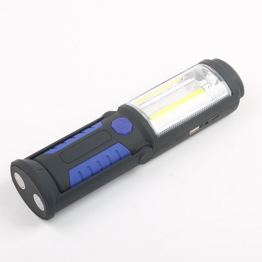 USB Rechargeable COB LED Flashlight COB light strip +1LED Torch Work Hand Lamp lantern Magnetic Waterproof Emergency LED Light