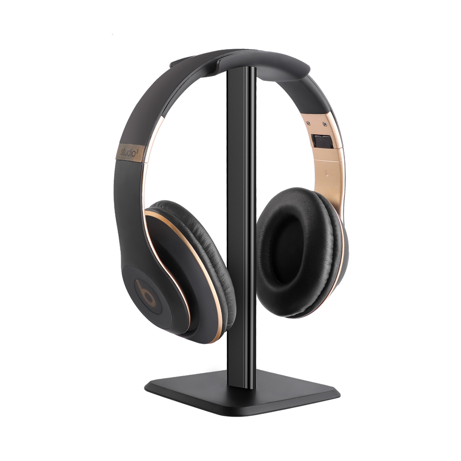 Universal- Headset Ständer Abnehmbare Kopfhörer Halfter Spielen Headset Halterung Aluminium Legierung Kopfhörer Anzeige Gestell Aufhänger: Schwarz