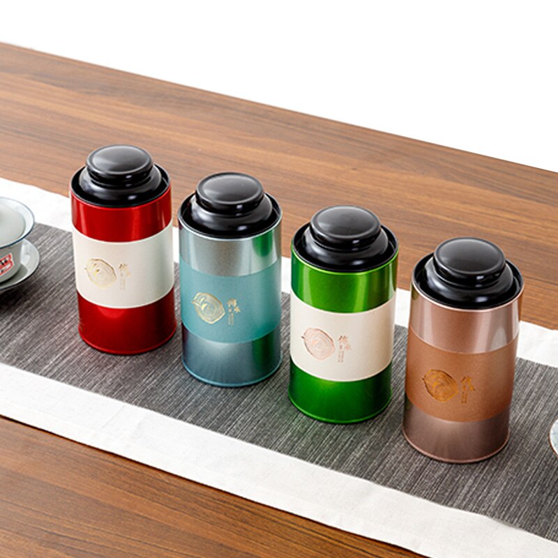 General Tea Tin Box 125g Tea Packaging Box Box Round Sealed Tin Can Household Metal Tea Set