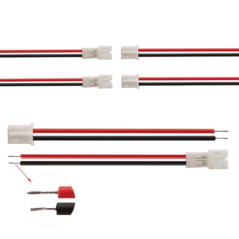 100/50Pair JST-PH2.0 2P Micro Connector jst 2pin Male Female Plug Jack Cables Terminals Connector With 20CM 26AWG Wire