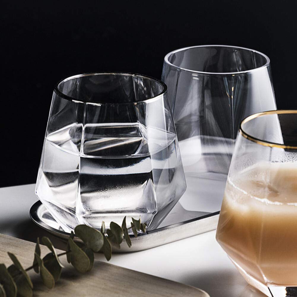 Verre à Whisky géométrique en cristal de diamant, tasse en verre de jus d'eau, Bar de maison, articles pour boissons, de Couple