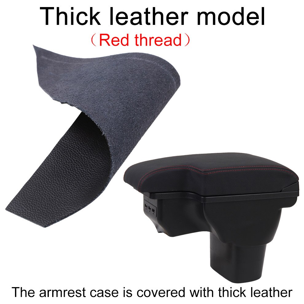 for Nissan juke armrest box universal car center console caja modification accessories double raised with USB No installation: Thick red thread