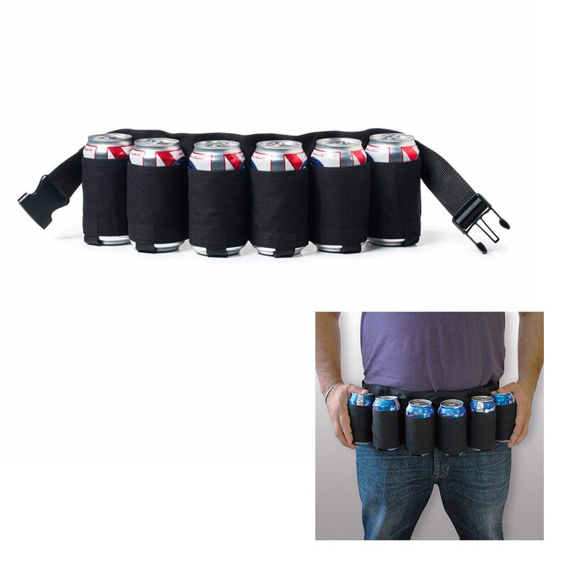Outdoor Klimmen Camping Wandelen 6 Pack Holster Draagbare Fles Taille Bier Riem Bag Handige Wijn Flessen Drank Kan Houder