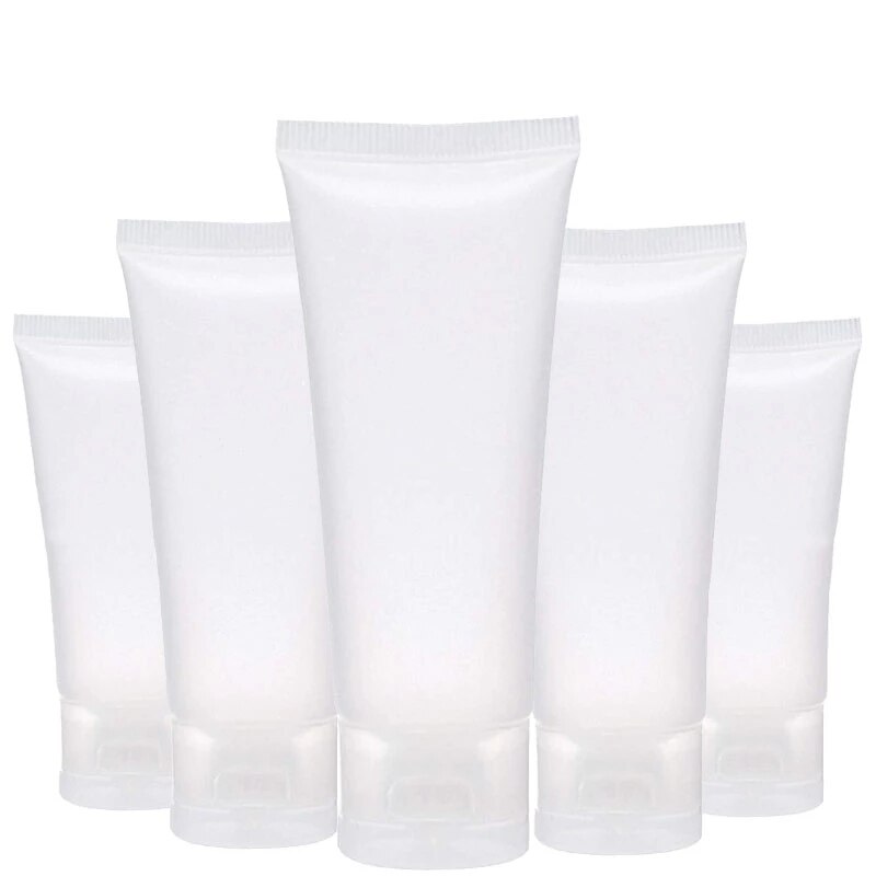 50 stuks 20ml 30ml 50ml 100ml lege cosmetische crème-emulsie lotionpotjes, transparante plastic zachte tubes verpakking containers