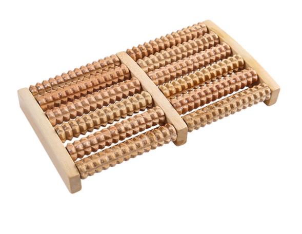 Holz Fuß Massage Walze Big Fünf-row Holz Fuß Massager Stimuliert Akupunkturpunkt Füße Plantarfasziitis Roller Reflexzonenmassage
