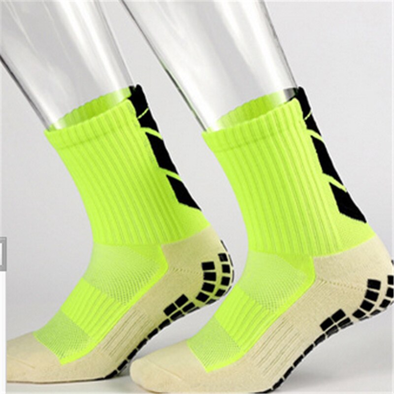 Voksen udendørs fodboldcykel sokker skridsikre slidstærke åndbare sports mænd fodbold sokker absorberer sved kvinder sports sokker: Grøn