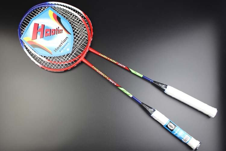 4setzt Badminton schläger doppel schläger 2 Stöcke familie Schüler eisenlegierung ein schläger schläger einstellen