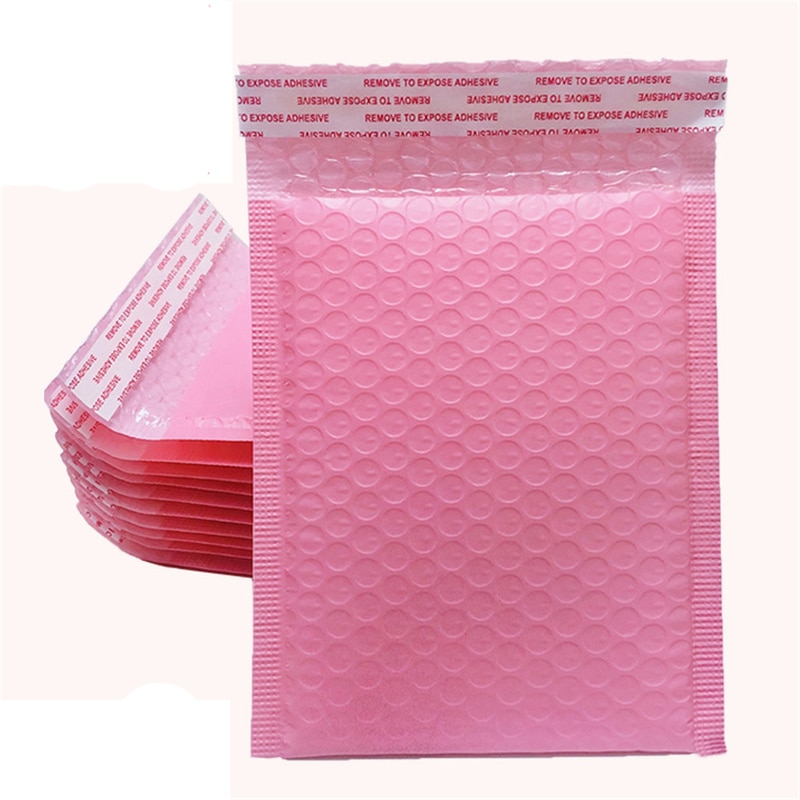 50 Pcs Poly Bubble Mailers Self Seal Padded Envelopes Bulk Bubble Lined Wrap Packaging Bags 15*20CM X2