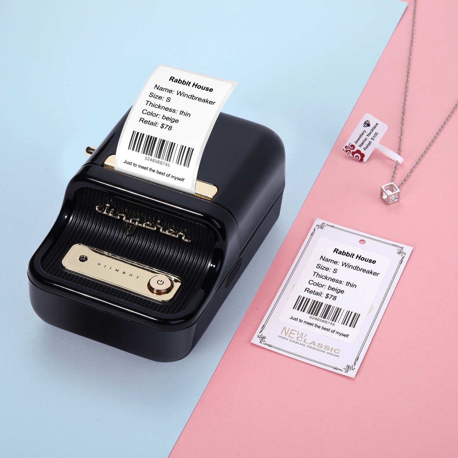 NIIMBOT – imprimante d'étiquettes B21 Portable sans fil, connexion BT, largeur d'étiquettes 20-50mm, étiquettes autocollantes thermiques, reconnaissance RFID