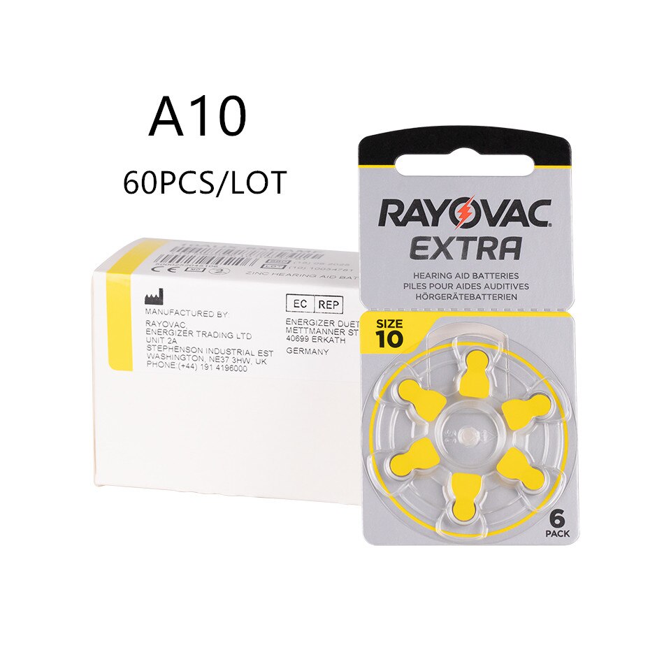 Rayovac Extra Zinc Air Batterij A10 10A 10 PR70 A10 Gehoorapparaat Batterijen 60 Pcs