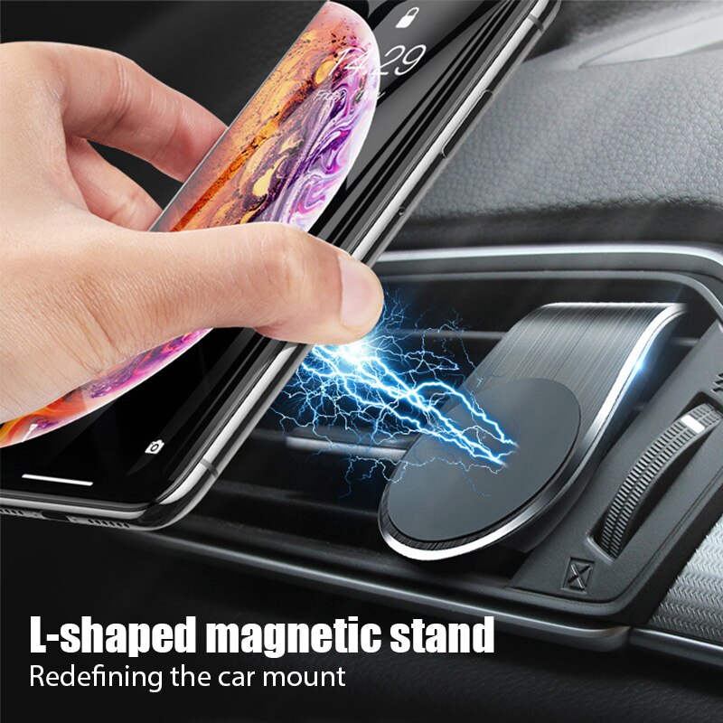 Magnetic L-Type Phone Holder in Car Car Magnetic Phone Holder Strong Magnetism Universal Suit to All Model Cellphone