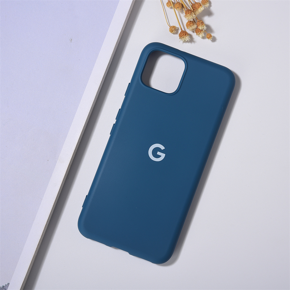Originele hoes voor google pixel 4 , schokbestendige hoes van vloeibaar siliconenrubber, volledige bescherming voor pixel 4a 4g 5g 4xl telefoontas: Buikspieren / Hemelsblauw