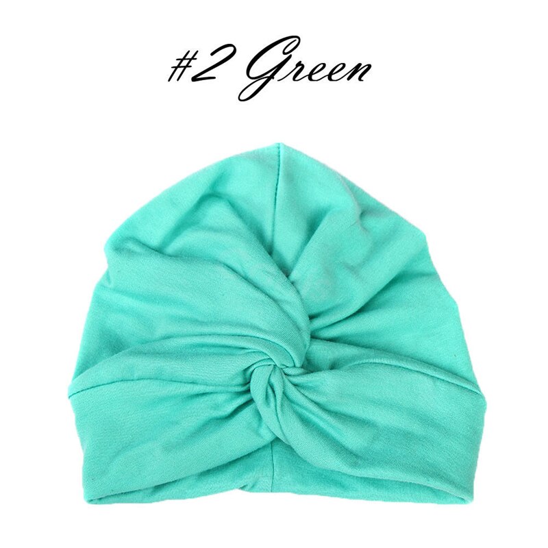 Peuter Kids Baby Tulband Head Wrap Hoed Kinderen Meisjes Katoen Blends Hoed Mooie Zachte Leuke: Groen